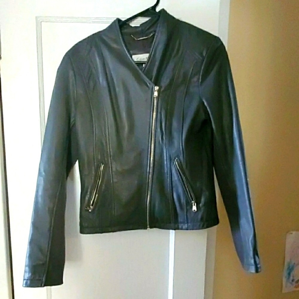 Calvin Klein Women's Charcoal gray Leather jacket